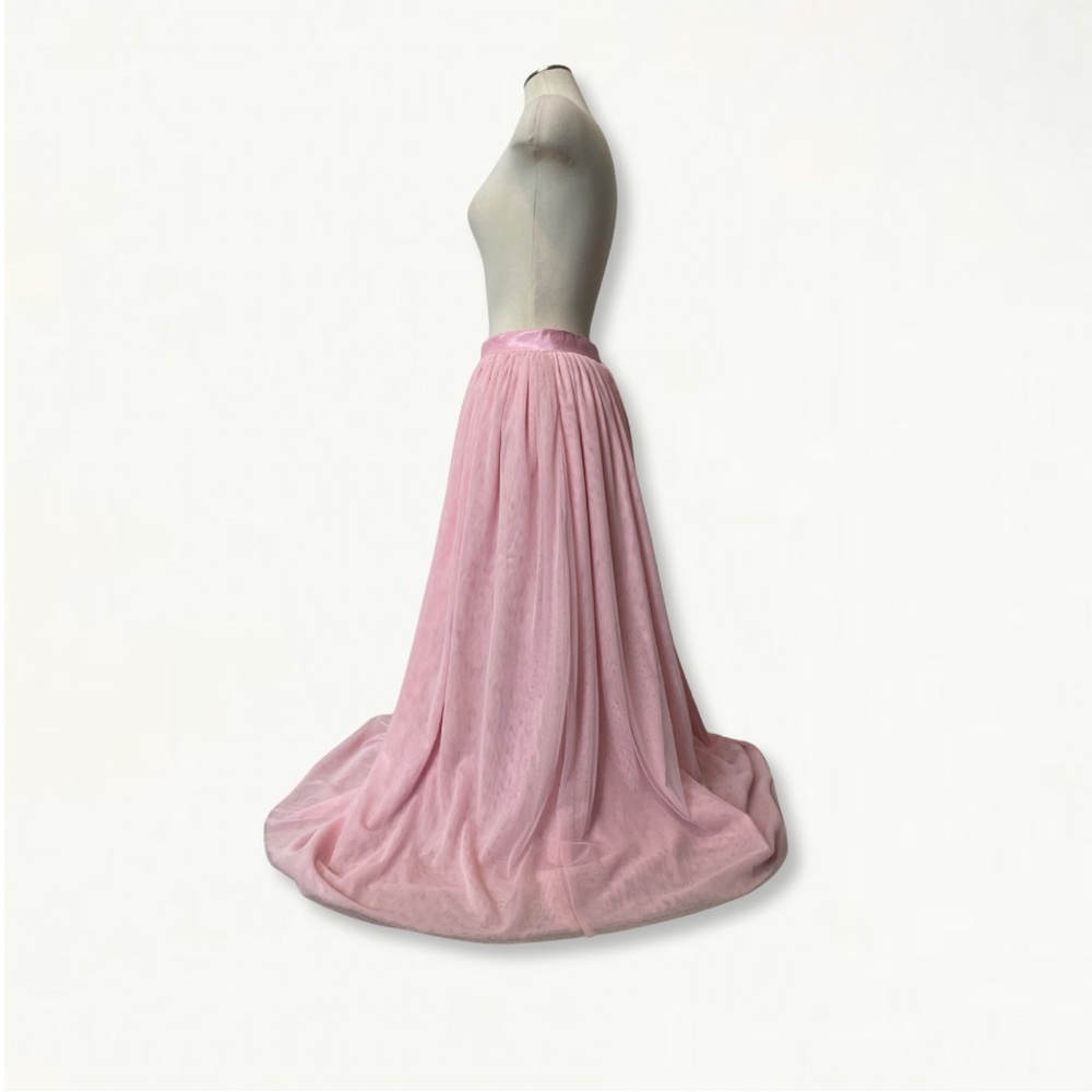 Ballet Pink Handmade Bridesmaid Tulle Skirt Floor Length Blush Wedding Skirt - Picture 5 of 16
